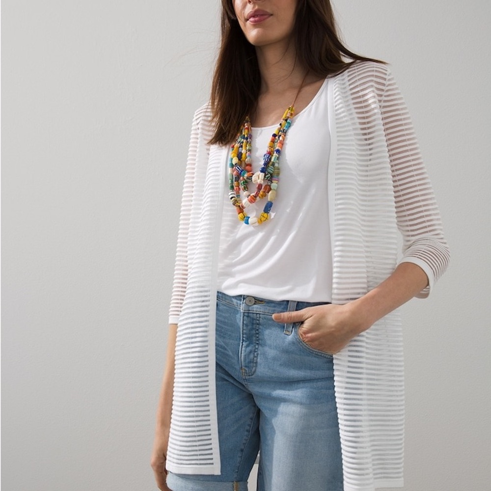 Chico’s Shadow Stripe Cardigan